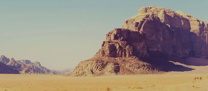 The desert landscape of Wadi Rum